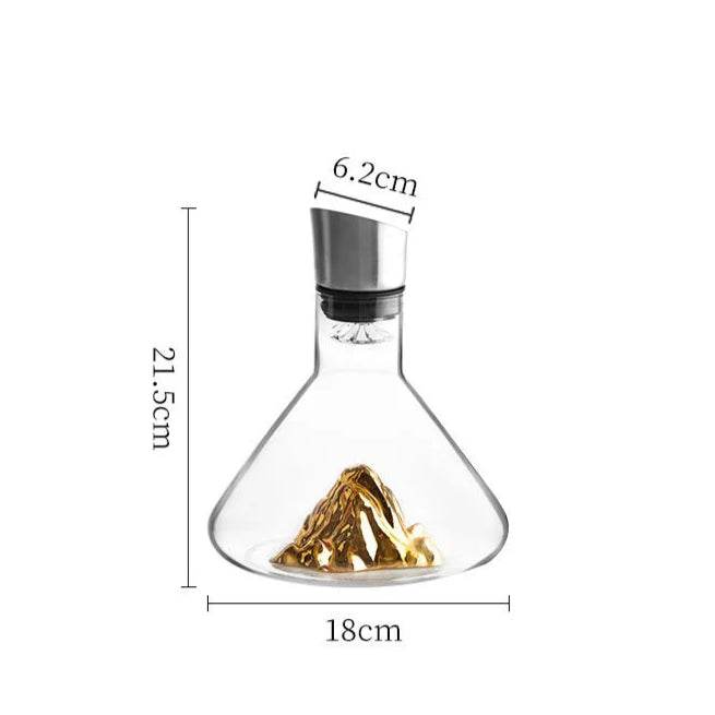 Elegant Glass Iceberg Mountain Whisky & Wine Dining Table Decanter - Le Joyau Store - crystal,lead-free,pourer,thickened,whisky - Transparent (1500ml)