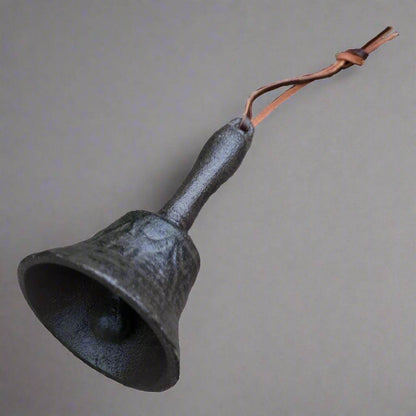 Antique Rustic Cast Iron Hand Bell Vintage Decorative Bell for Weddings & Home Decor - Le Joyau Store - cast iron,hand bell,metal,retro,vintage - Black