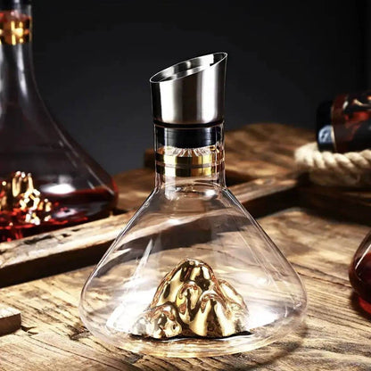 Elegant Glass Iceberg Mountain Whisky & Wine Dining Table Decanter - Le Joyau Store - crystal,lead-free,pourer,thickened,whisky - Transparent (1500ml)
