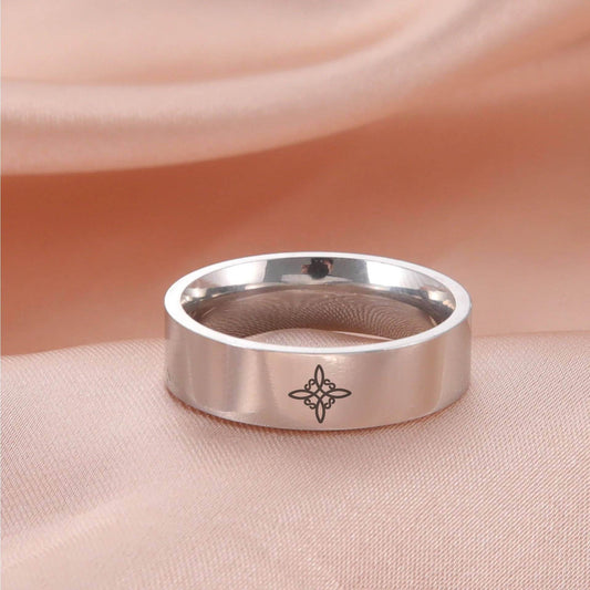 Witches Celtic Knot Engraved Unisex Stainless Steel Wiccan Protection Ring - Le Joyau Store - Christmas,Couple,Stainless,Talisman,Witch Knot - 7 / Rose Gold