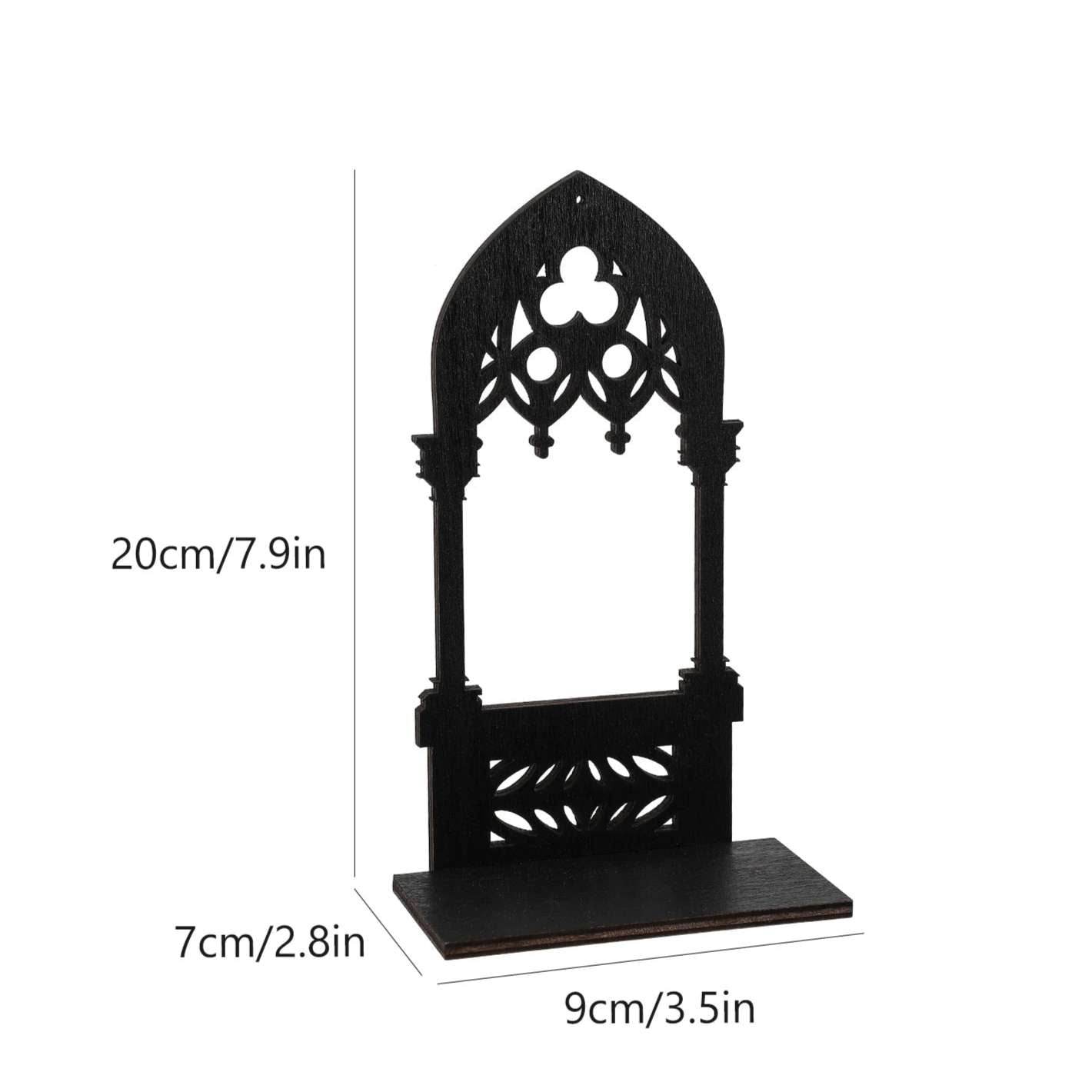Vintage Gothic Black Medieval Cathedral Arch Wooden Candleholder (2 Pack) - Le Joyau Store - Candle,Decor,Gothic,Vintage,Wooden - 15x6x5.5cm