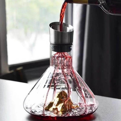 Elegant Glass Iceberg Mountain Whisky & Wine Dining Table Decanter - Le Joyau Store - crystal,lead-free,pourer,thickened,whisky - Transparent (1500ml)