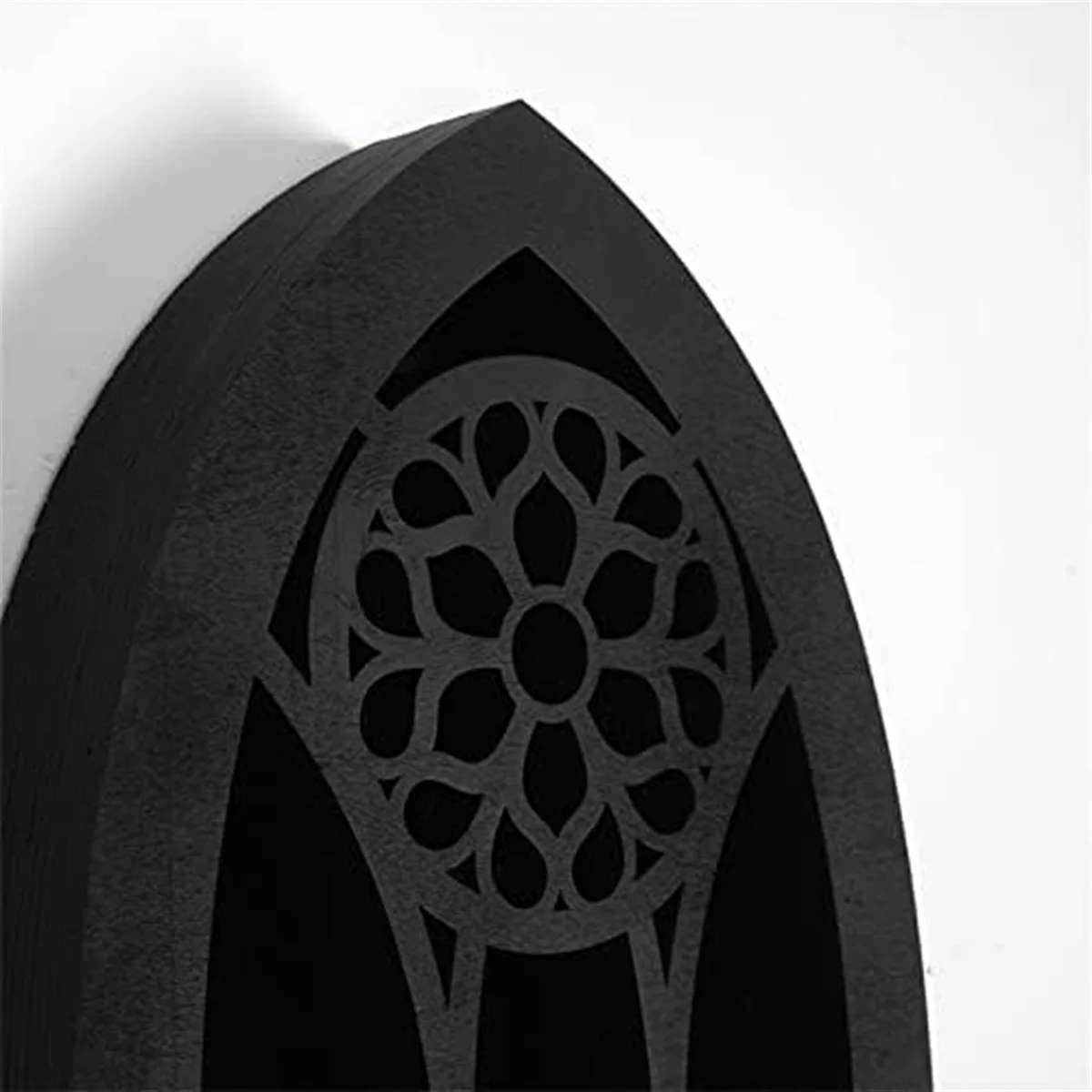 Vintage Black Gothic Cathedral Archway Window Floating Wall Display Shelf - Le Joyau Store - black,boho,crystal,gothic,wood - 