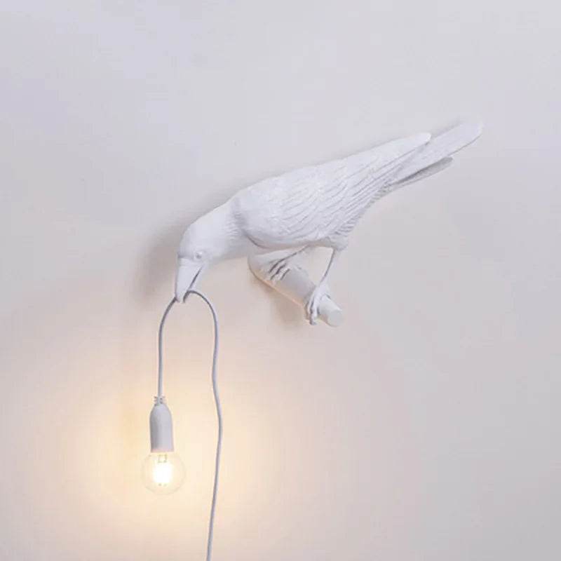 Decorative Gothic Black Raven Bird Table Wall Lamp - Le Joyau Store - black,creative,LED,resin,white - EU plug / Black sitting