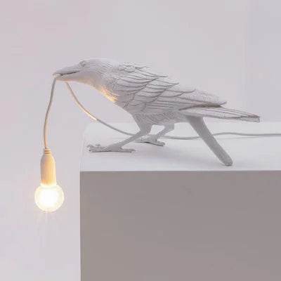 Decorative Gothic Black Raven Bird Table Wall Lamp - Le Joyau Store - black,creative,LED,resin,white - EU plug / Black sitting