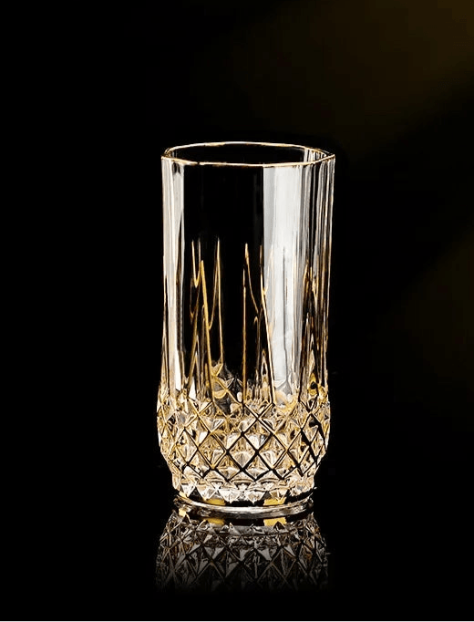 Luxury Gold-Accented Crystal Wine & Whiskey Glass French-Style Embossed Stemware - Le Joyau Store - crystal,elegant,gift set,gold,whisky - 1pcs 170ml