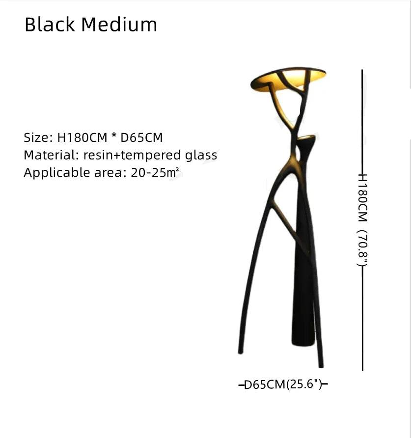 Nordic Tree Branch Floor Lamp Rustic Black LED Standing Light & Artistic Decor Sculpture - Le Joyau Store - LED,Luxury,Nordic,Resin,Sculpture - Warm Light / H200cm / US Plug