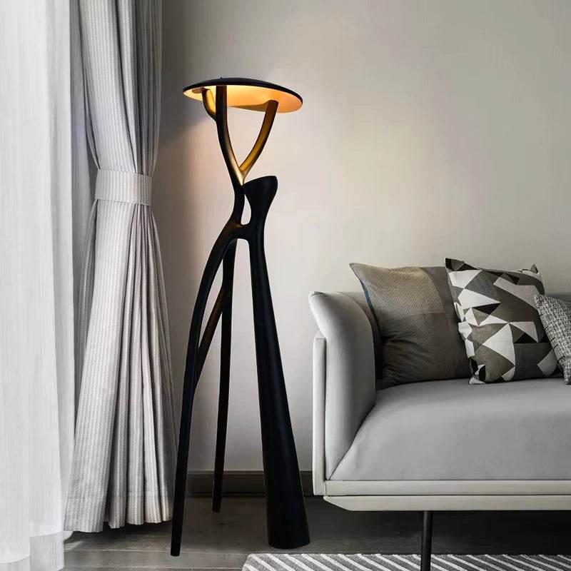 Nordic Tree Branch Floor Lamp Rustic Black LED Standing Light & Artistic Decor Sculpture - Le Joyau Store - LED,Luxury,Nordic,Resin,Sculpture - Warm Light / H200cm / US Plug