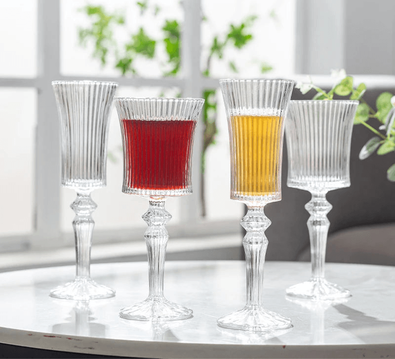 Luxury French Clear Embossed Crystal Wine, Whiskey or Champagne Glass - Le Joyau Store - 150ML,Durable,Elegant,Goblet,Transparent - 1PCS A / 51-150ml