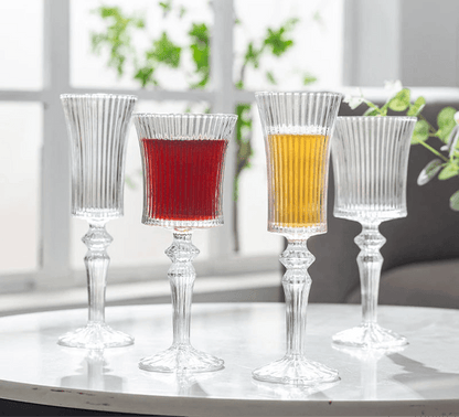 Luxury French Clear Embossed Crystal Wine, Whiskey or Champagne Glass - Le Joyau Store - 150ML,Durable,Elegant,Goblet,Transparent - 1PCS A / 51-150ml