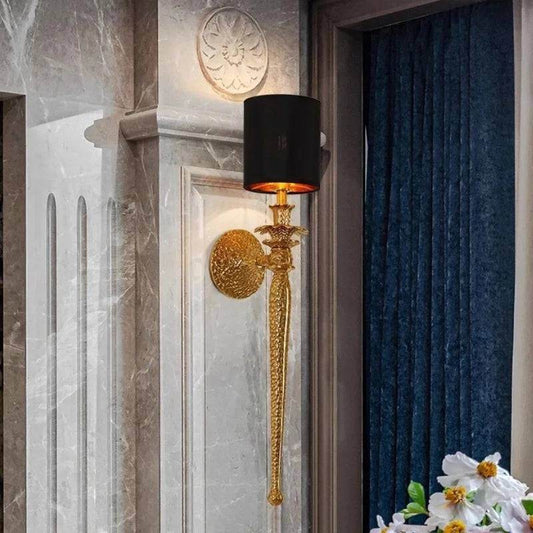 Luxury Baroque Copper & Black Wall Sconce Vintage LED Accent Light - Le Joyau Store - bedroom,copper,LED,luxury,retro - US Plug / Beige H73cm / 3 color dimming