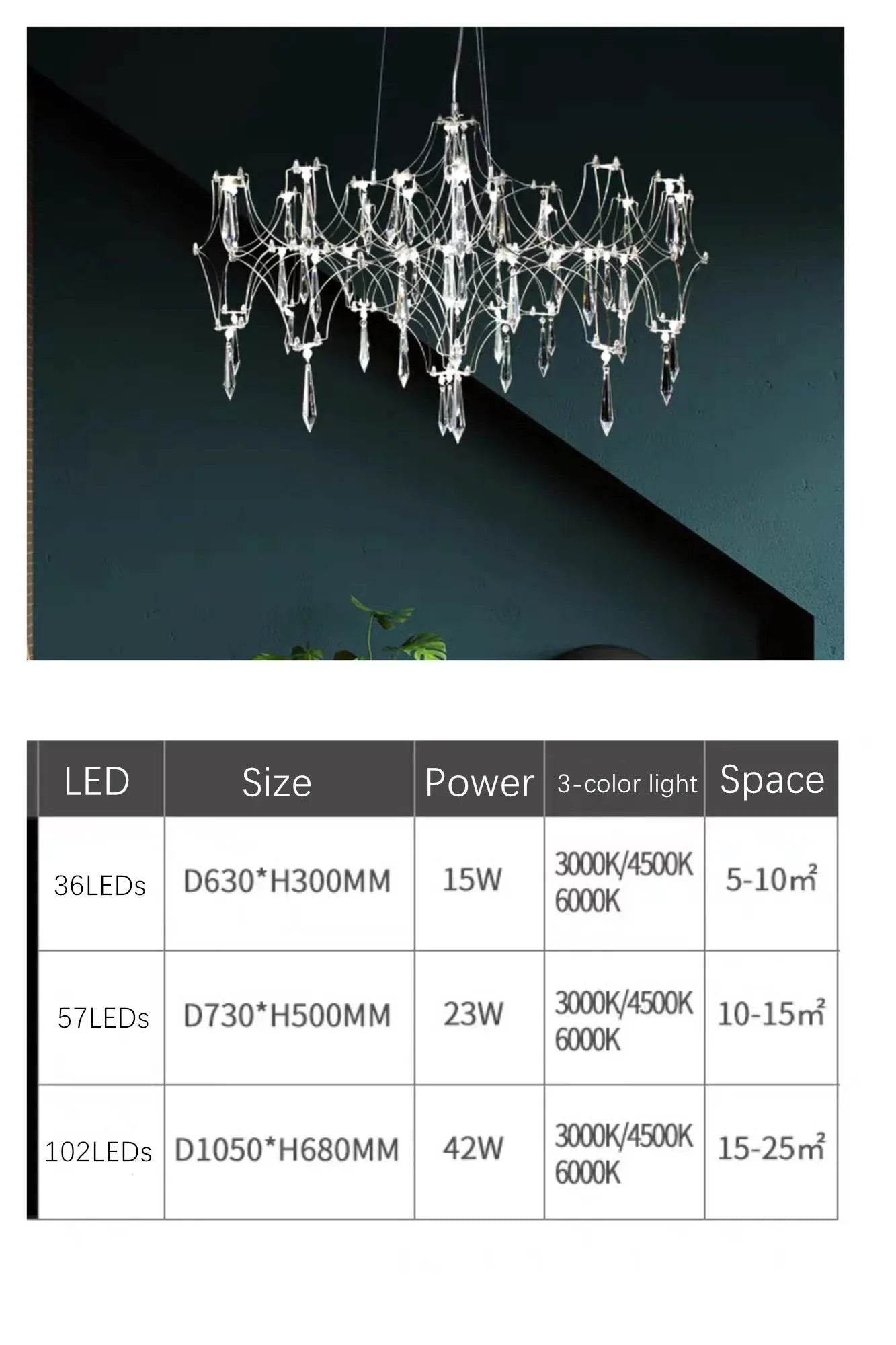 Luxury Crystal Spiderweb Raindrop Chandelier Adjustable Starlight Pendant Light - Le Joyau Store - adjustable,crystal,elegant,luxury,modern - Gold / 105cm / 3 colors light