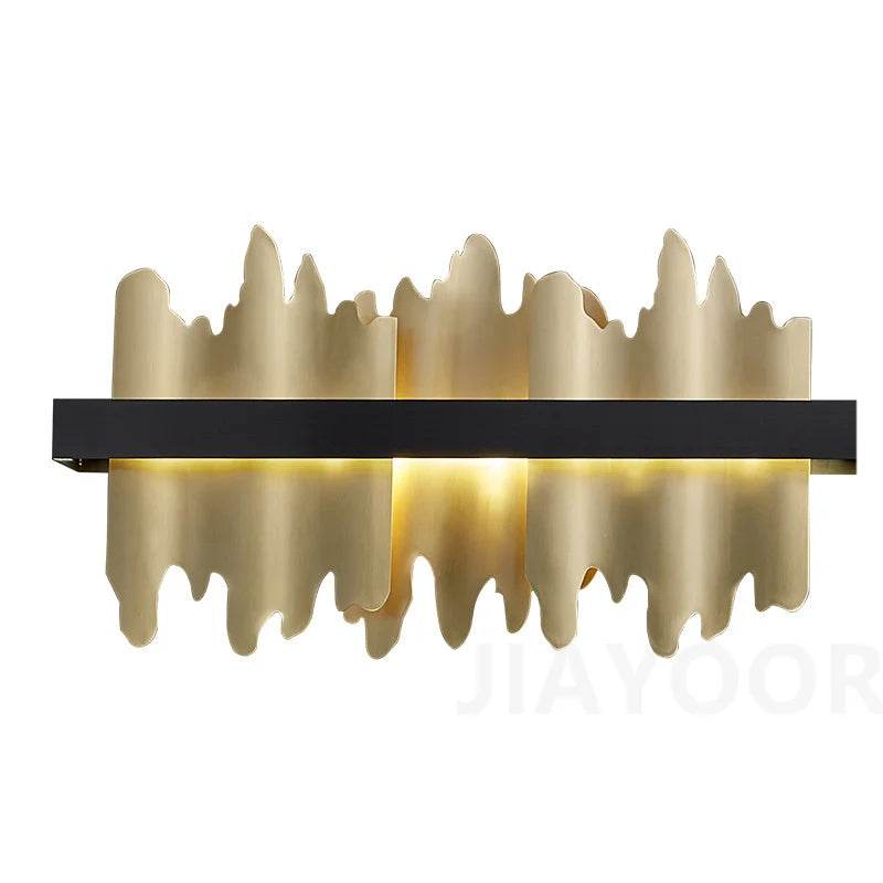 Luxury Modern Abstract Jagged Mountains LED Wall Lamp Art Decor - Le Joyau Store - acrylic,black,LED,luxury,stainless - Gold / RC dimming|11-15W