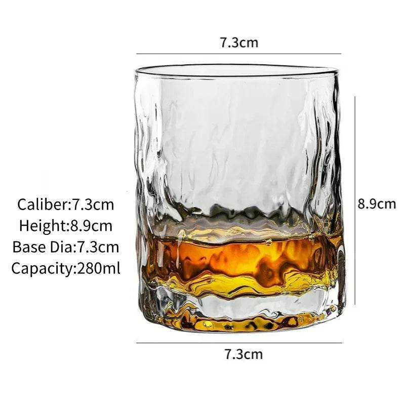 Vintage Embossed Whiskey Glass Classic Old Fashioned Tumbler for Bourbon & Scotch - Le Joyau Store - engraved,gift set,old fashion,premium,whiskey - C 300ml / 1pc