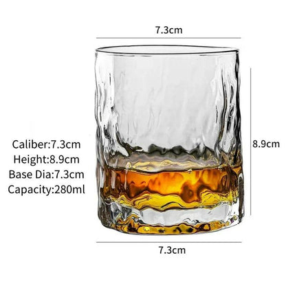Vintage Embossed Whiskey Glass Classic Old Fashioned Tumbler for Bourbon & Scotch - Le Joyau Store - engraved,gift set,old fashion,premium,whiskey - C 300ml / 1pc