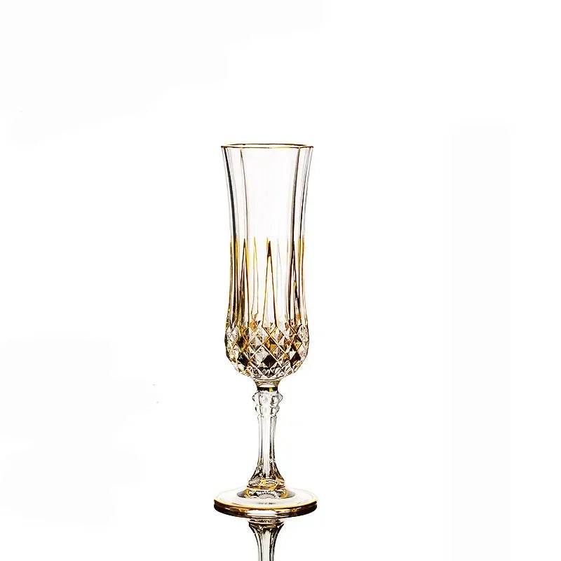 Luxury Gold-Accented Crystal Wine & Whiskey Glass French-Style Embossed Stemware - Le Joyau Store - crystal,elegant,gift set,gold,whisky - 1pcs 170ml