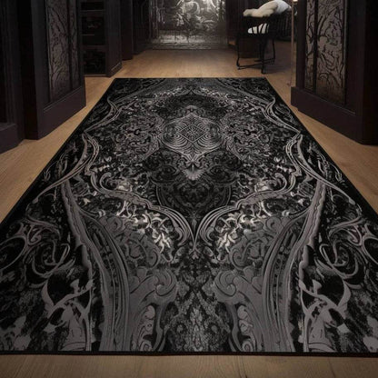 Vintage Gothic Black & White Persian Carpet Rug - Le Joyau Store - - 180x280cm / 1