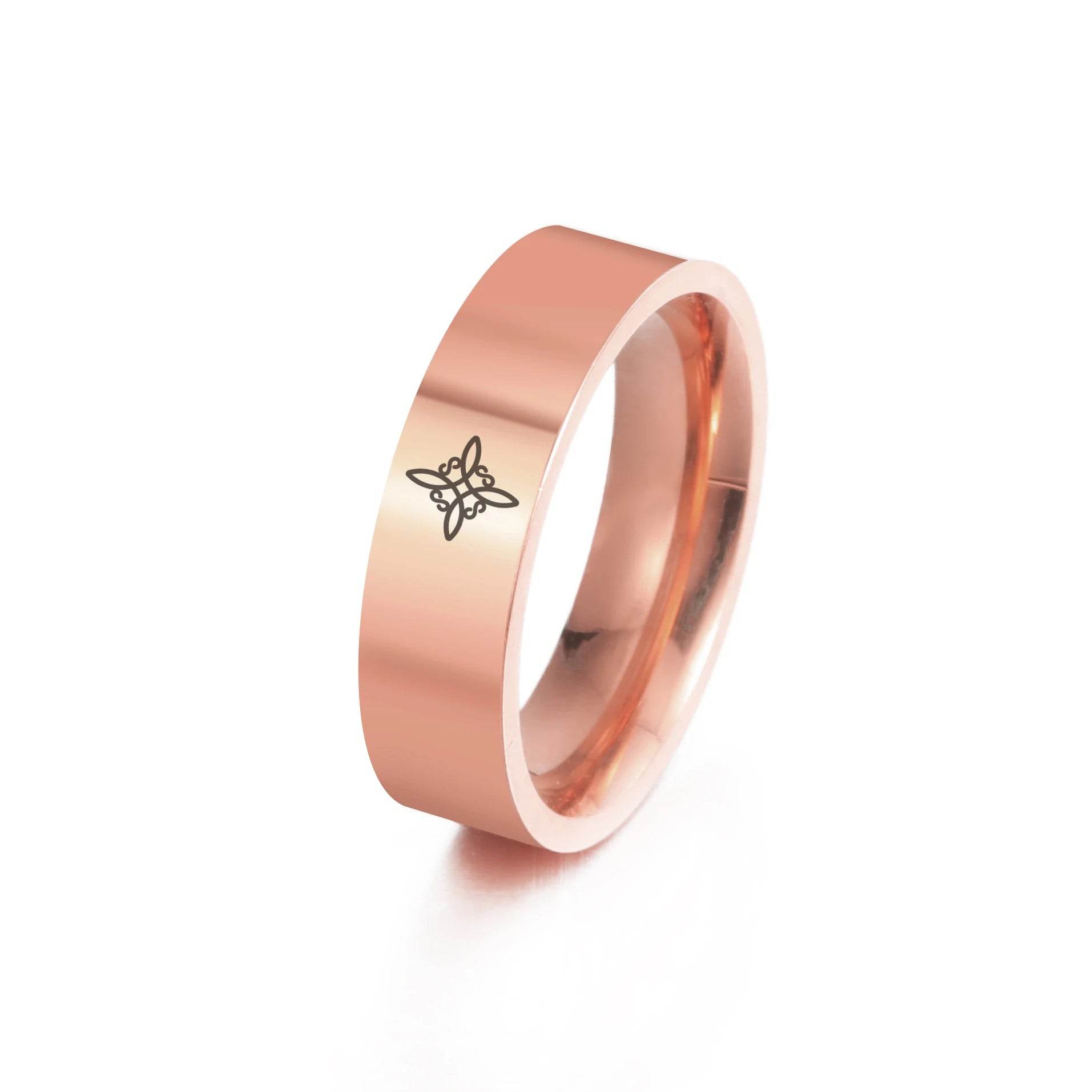 Witches Celtic Knot Engraved Unisex Stainless Steel Wiccan Protection Ring - Le Joyau Store - Christmas,Couple,Stainless,Talisman,Witch Knot - 7 / Rose Gold