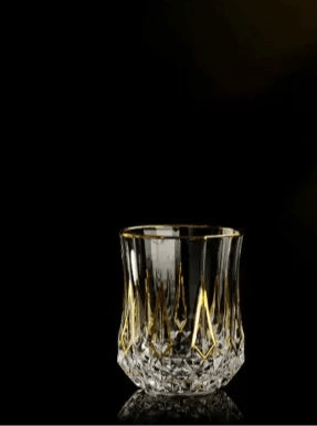 Luxury Gold-Accented Crystal Wine & Whiskey Glass French-Style Embossed Stemware - Le Joyau Store - crystal,elegant,gift set,gold,whisky - 1pcs 170ml
