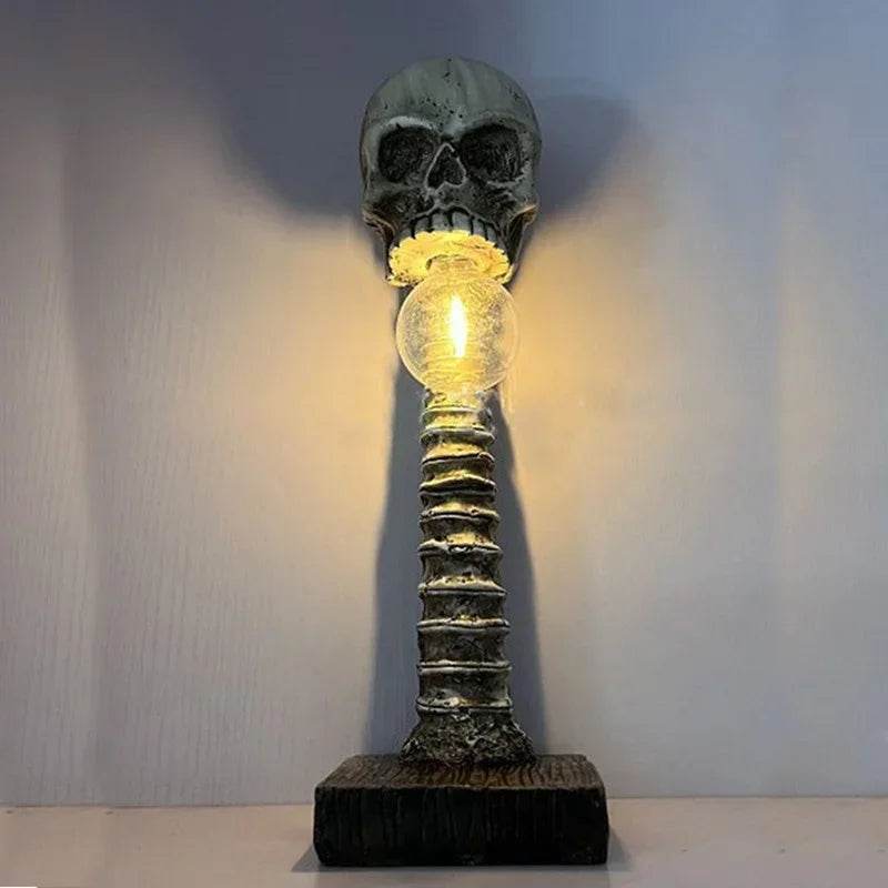 3D Gothic Skull & Spine Table Lamp Creepy Horror Skeleton Light for Dark Decor - Le Joyau Store - Decor,Gothic,Skeleton,Skull,Spine - 