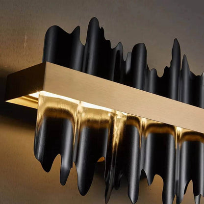 Luxury Modern Abstract Jagged Mountains LED Wall Lamp Art Decor - Le Joyau Store - acrylic,black,LED,luxury,stainless - Gold / RC dimming|11-15W