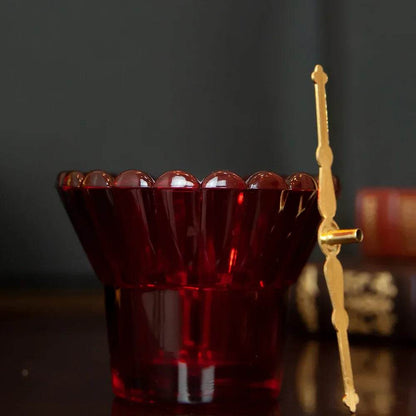 Traditional Orthodox Jesus Christ Red & Gold Chalice Candleholder - Le Joyau Store - candle,metal,orthodox,table,worship - 