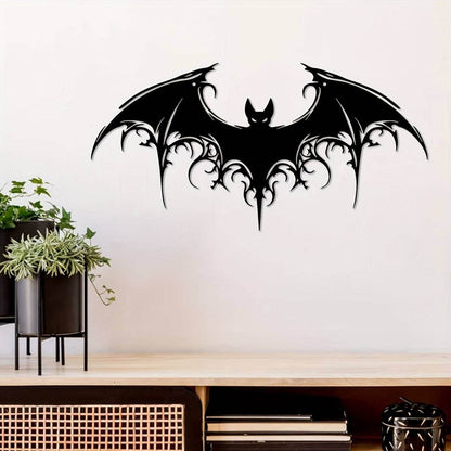 Majestic Iron Black Bat Gothic Victorian 2D Flat Wall Art Decor - Le Joyau Store - Gothic,Halloween,Iron Art,Spooky,Victorian - 
