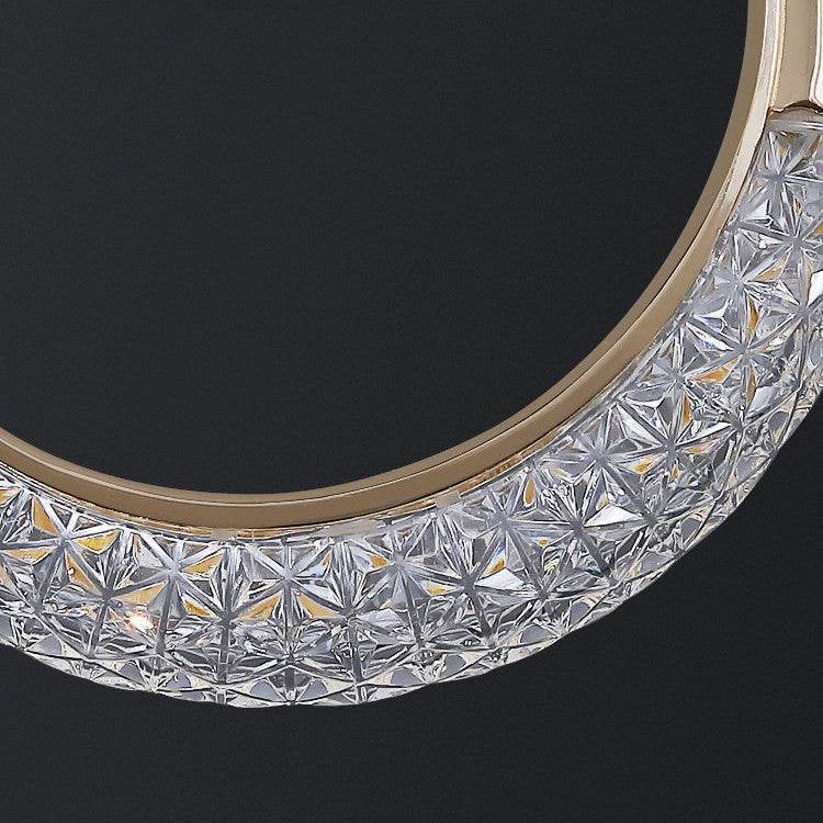 Modern Crescent Moon Crystal Chandelier Elegant Hanging Metal Pendant Light - Le Joyau Store - ambient,bedroom,minimalist,modern,soft light - Trichromatic light