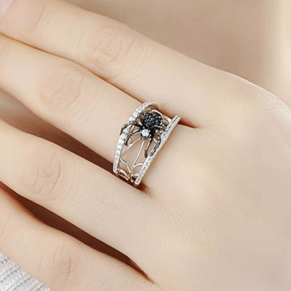 Gothic Black Spider Ring for Women Silver Web Rhinestone Statement Jewelry - Le Joyau Store - Gift,Luxury,Punk,Rhinestones,Vintage - 6