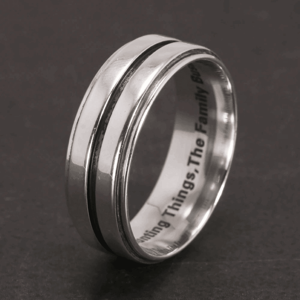 Supernatural Dean Winchester Family Business Engraved 925 Sterling Silver Ring with Optional Pentacle Gift Box - Le Joyau Store - Dean,ring,silver - Ring Only / 7