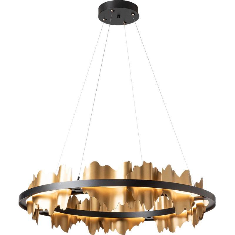 Luxury Italian Minimalist Abstract Jagged Ceiling Chandelier - Le Joyau Store - adjustable,glass,iron,LED,minimalist - Black / Single layer 60x18CM