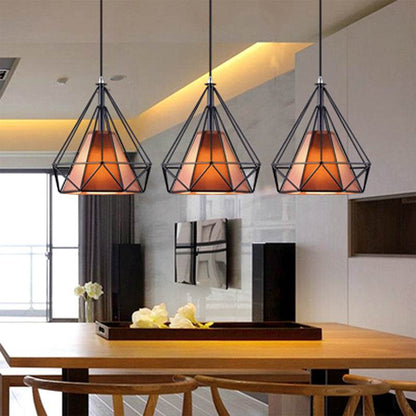 Elegant Wrought Iron Modern Cage Chandelier Ceiling Lamp - Le Joyau Store - coffee,elegant,fish,iron,white - White cover disc / 25CM combination / No bulb