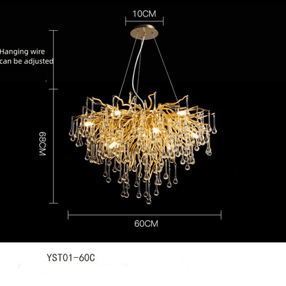 Fantasy Water Drop Tree Branches Crystal Chandelier Lighting - Le Joyau Store - Adjustable,Crystal,Elegant,LED,Modern - 40C / No light source