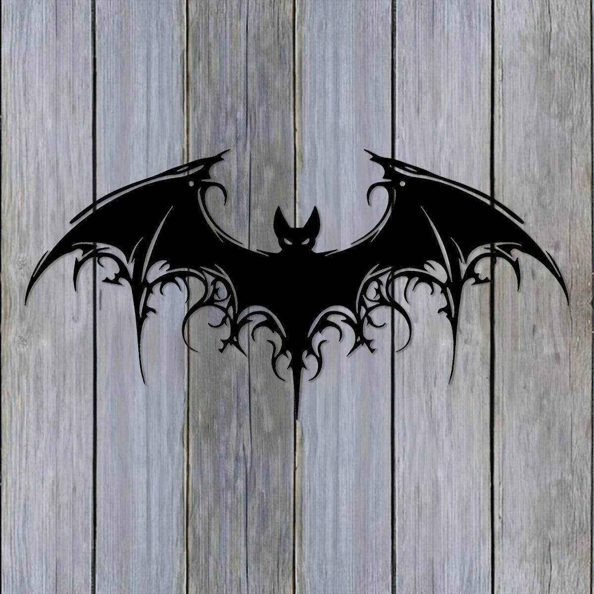 Majestic Iron Black Bat Gothic Victorian 2D Flat Wall Art Decor - Le Joyau Store - Gothic,Halloween,Iron Art,Spooky,Victorian - 