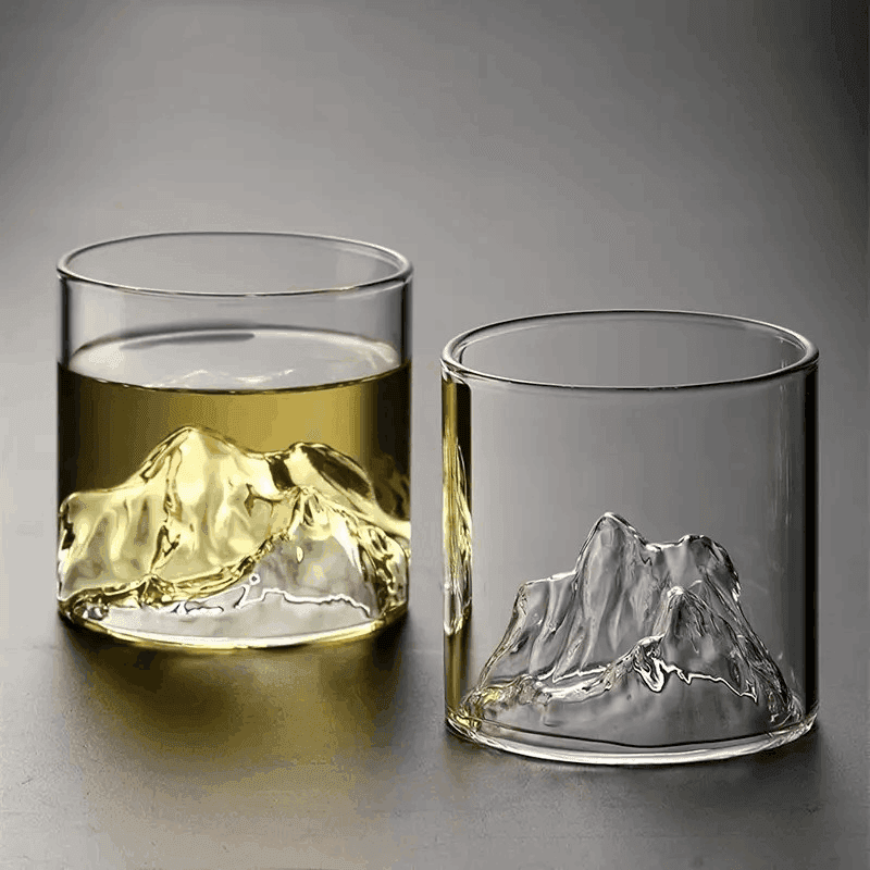 Nature-Inspired 3D Mountain Landscape Whiskey Glasses Barware (4 Pack) - Le Joyau Store - 3D cup,geometric,multipurpose,whiskey - 