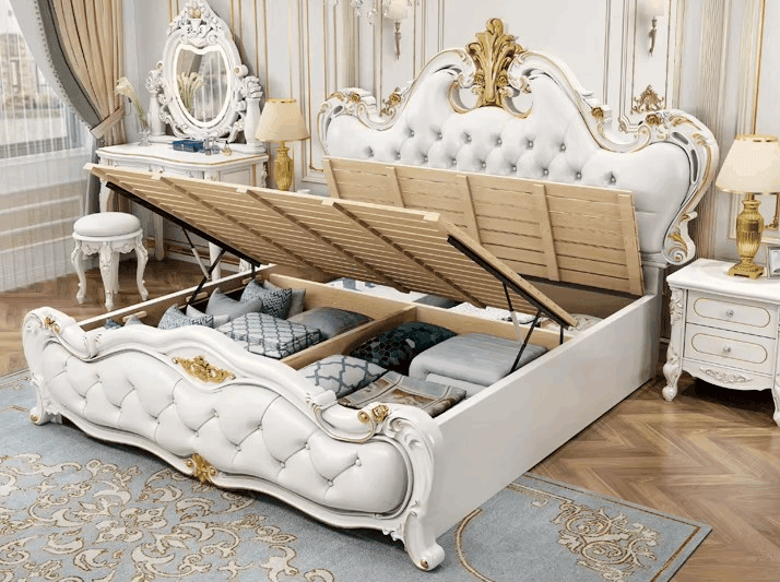 Luxury Vintage European King Size Castle Royal Bed - Le Joyau Store - European,King Size,Luxury - Box Frame Structure / 1.8m Bed with No Mattress