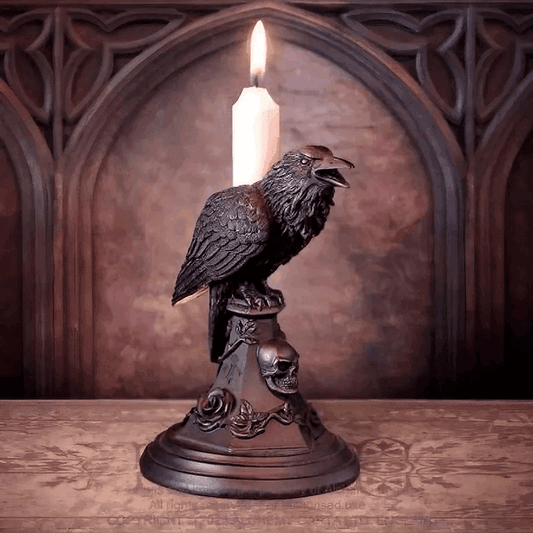 Rustic Gothic Faded Black & Bronze Animal Figurine Candlestick Holder - Le Joyau Store - animal,black,candle,gothic,halloween - Cat