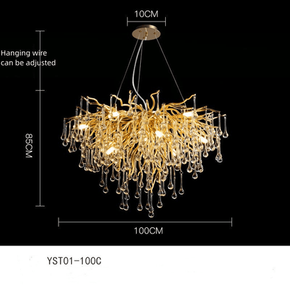 Fantasy Water Drop Tree Branches Crystal Chandelier Lighting - Le Joyau Store - Adjustable,Crystal,Elegant,LED,Modern - 40C / No light source
