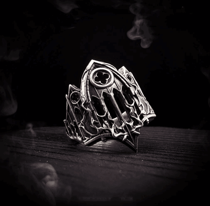 Vintage Gothic Antique Silver Cathedral Window Unisex Open Ring - Le Joyau Store - dark ring,flower,gothic,open ring,vintage - One Size