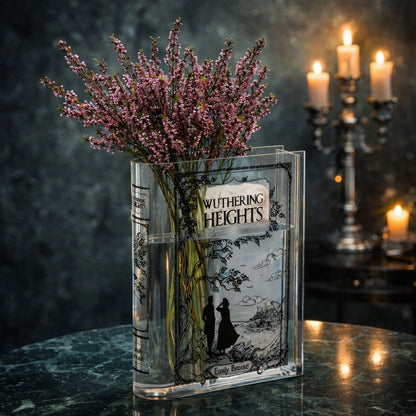 Emily Bronte's Wuthering Heights Book Cover Flower Vase