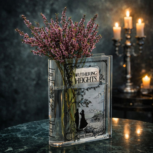 Emily Bronte's Wuthering Heights Book Cover Flower Vase
