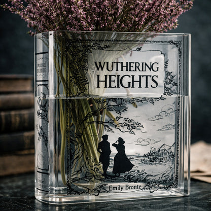 Emily Bronte's Wuthering Heights Book Cover Flower Vase