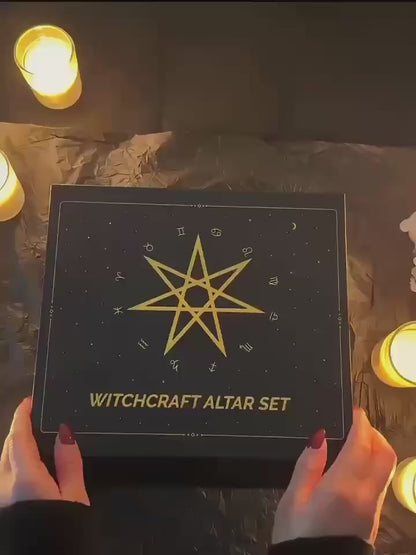 65-Piece Witchcraft Altar Kit - Beginner Wiccan Altar Set with Spell Tools & Crystals