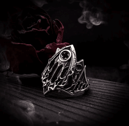 Vintage Gothic Antique Silver Cathedral Window Unisex Open Ring - Le Joyau Store - dark ring,flower,gothic,open ring,vintage - One Size