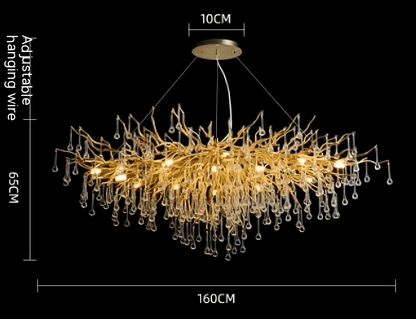 Fantasy Water Drop Tree Branches Crystal Chandelier Lighting - Le Joyau Store - Adjustable,Crystal,Elegant,LED,Modern - 40C / No light source