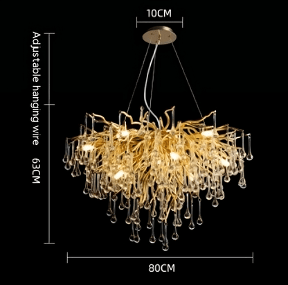 Fantasy Water Drop Tree Branches Crystal Chandelier Lighting - Le Joyau Store - Adjustable,Crystal,Elegant,LED,Modern - 40C / No light source