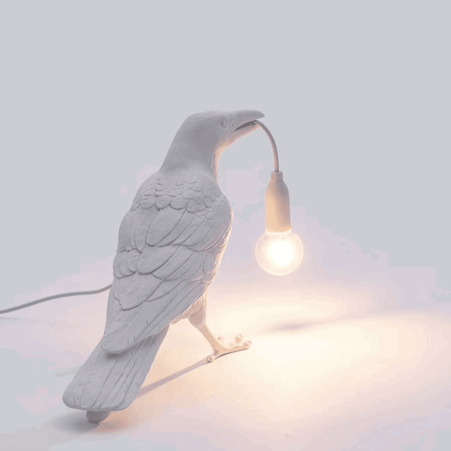 Decorative Gothic Black Raven Bird Table Wall Lamp - Le Joyau Store - black,creative,LED,resin,white - EU plug / Black sitting