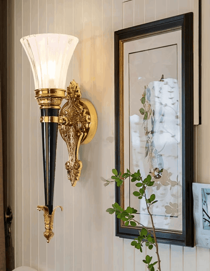 Victorian Baroque Copper & Black LED Wall Sconce Gothic Torch-Style Luxury Lamp - Le Joyau Store - Bedroom,Copper,LED,Living Room,Retro - 16-20W / Height 55cm / 3 color light